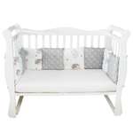 Борт в кроватку Amarobaby Крошка Eжик 12предметов Белый-Серый