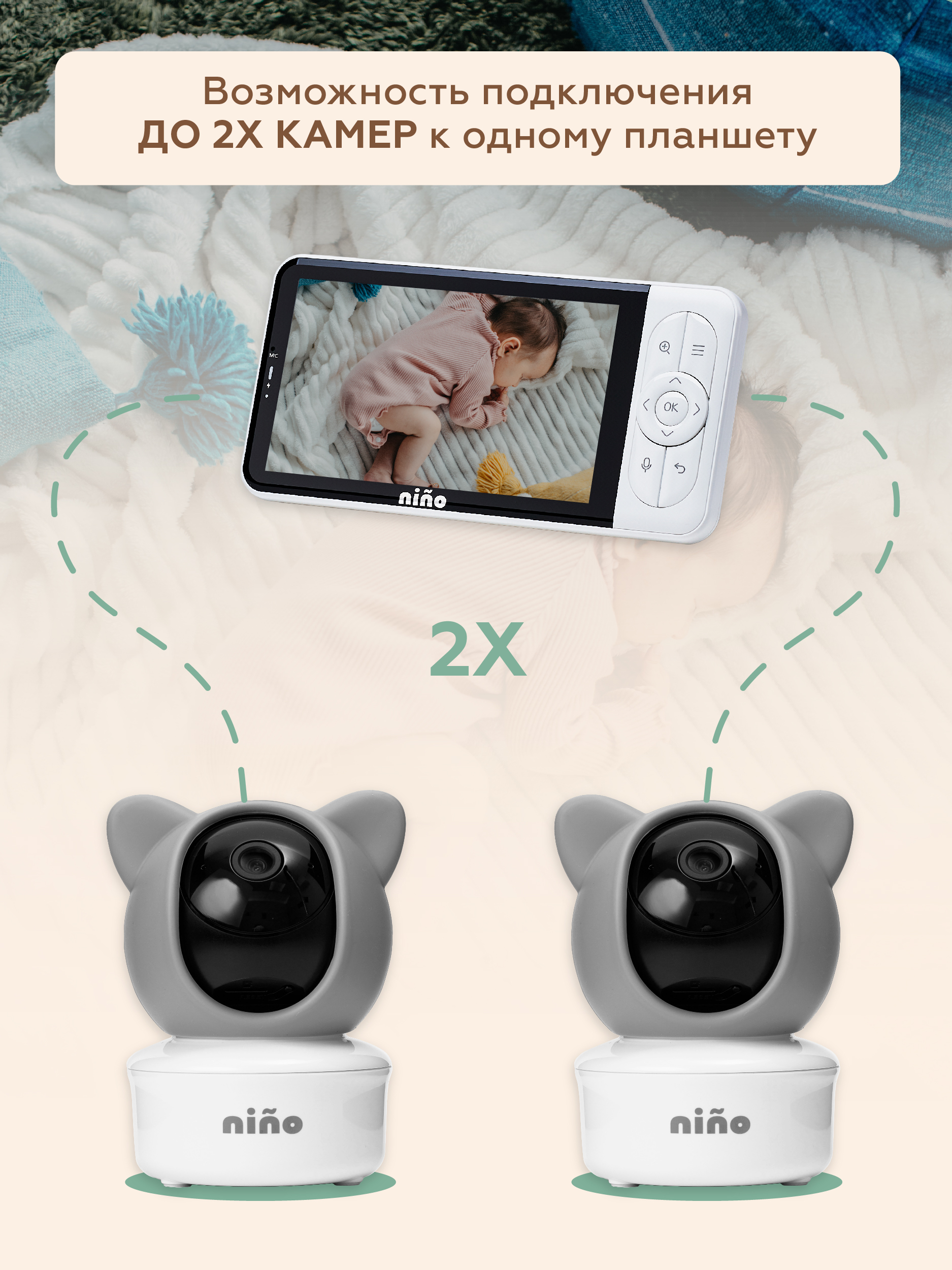 Видеоняня с монитором nino Baby 6TS - фото 6
