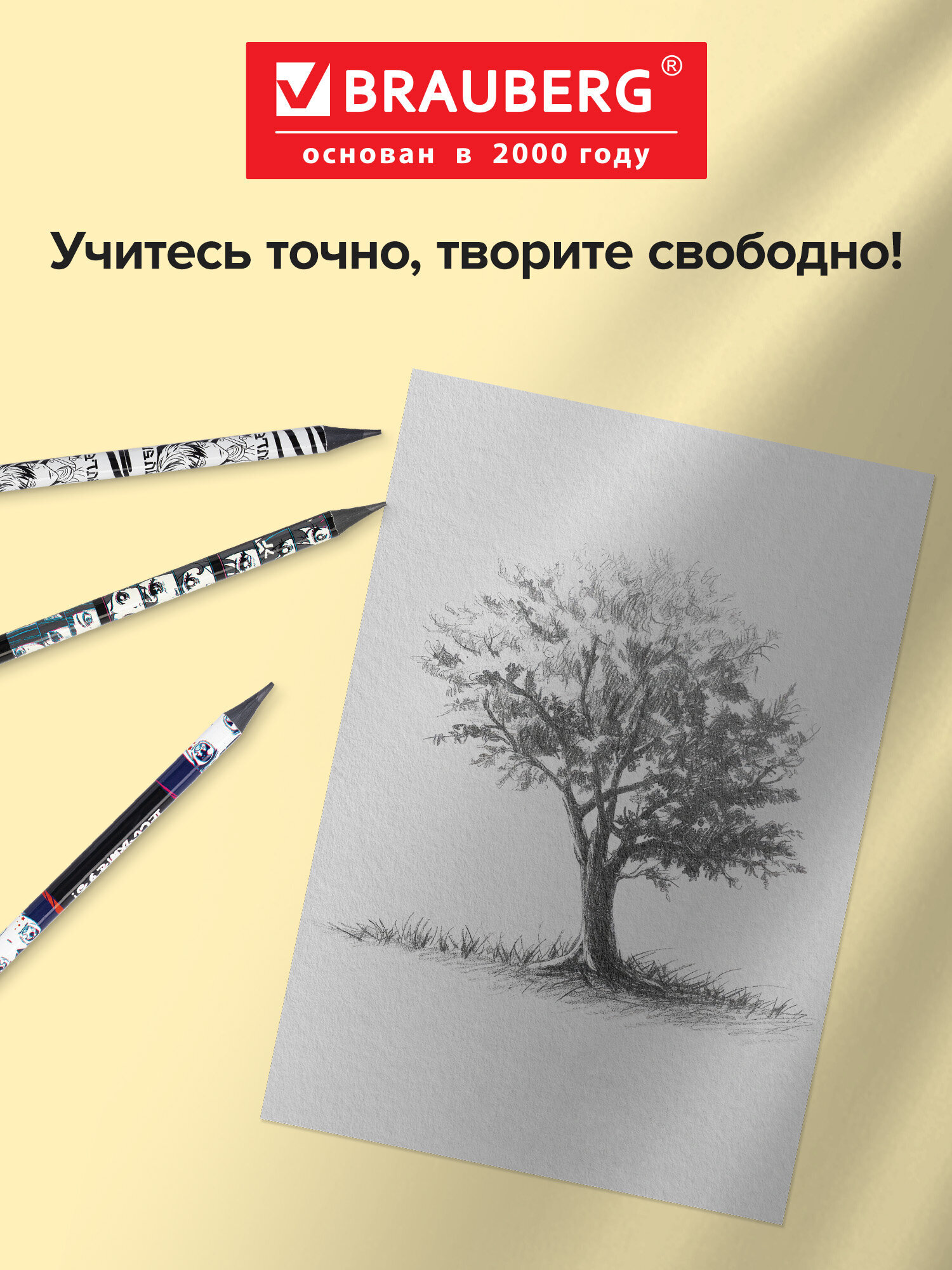 Карандаши чернографитные Brauberg 12 шт. - фото 4