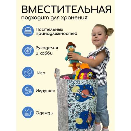 Корзина для игрушек из войлока Textile NN Космос