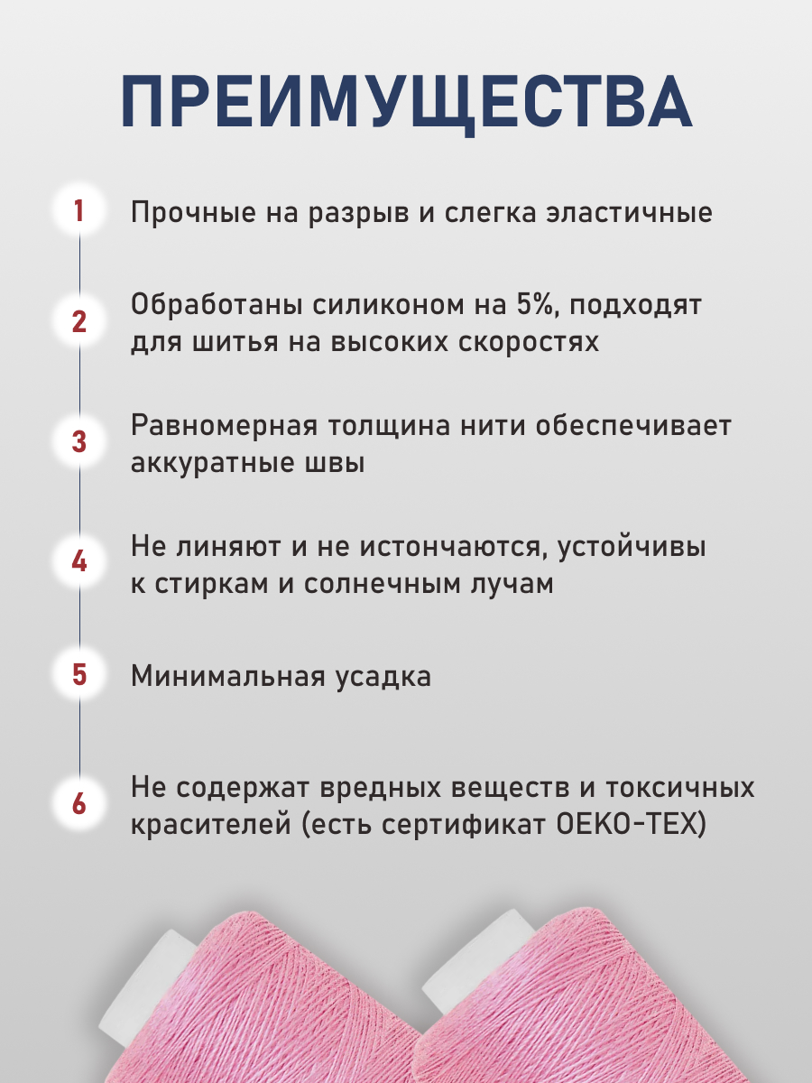 Нитки для шитья 40/2 Bestex 10шт цв 35 - фото 3