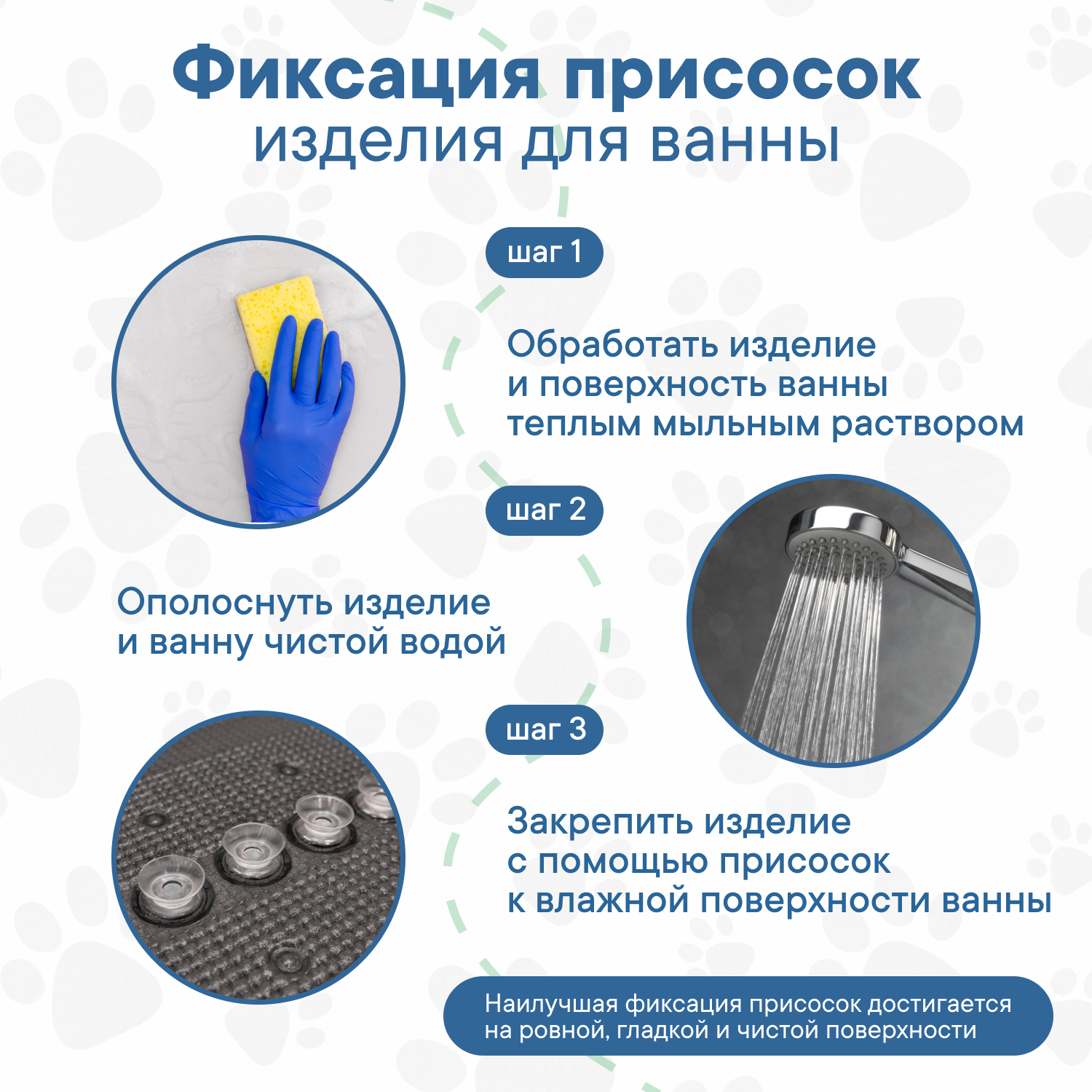 Коврик для ванны VILINA c присосками для животных 37х70 см. графит - фото 7