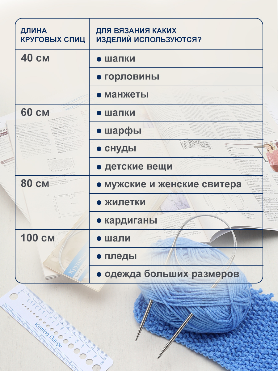 Спицы круговые Hobby Pro из нержавеющей стали с гибким металлическим тросиком 60 см 3.0 мм 943330 - фото 5