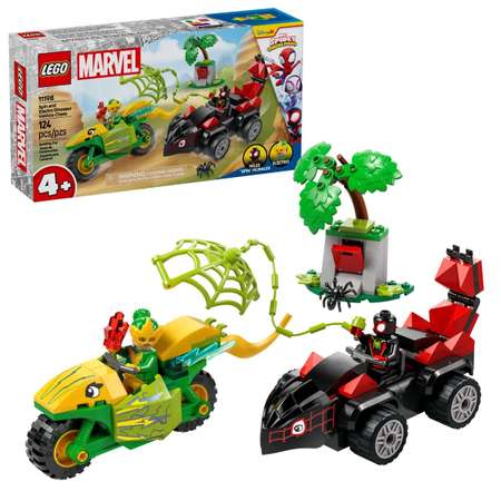 Конструктор LEGO Marvel Super Heroes Дино-гонщики Спин и Электро блочный