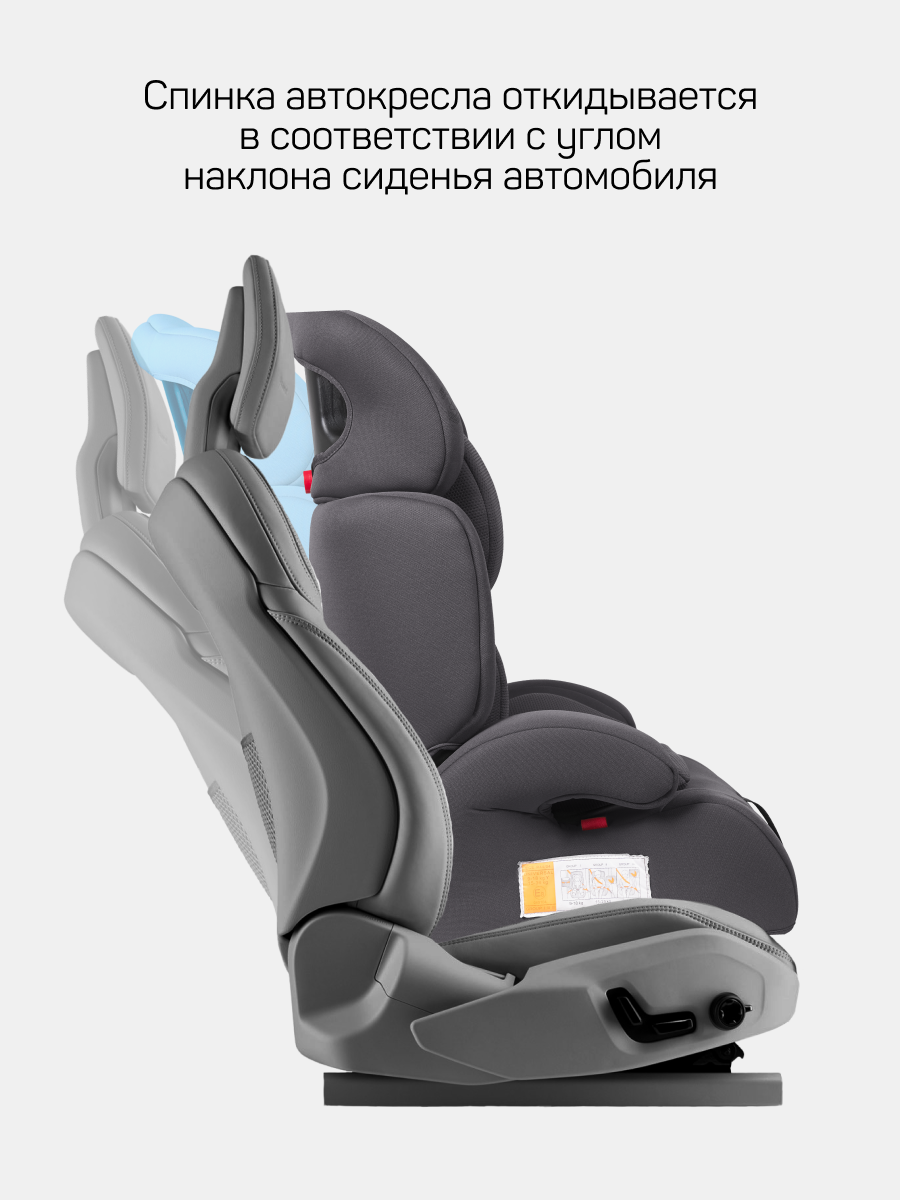 Автокресло Costa YB702A 1/2/3 (9-36 кг) серый - фото 5