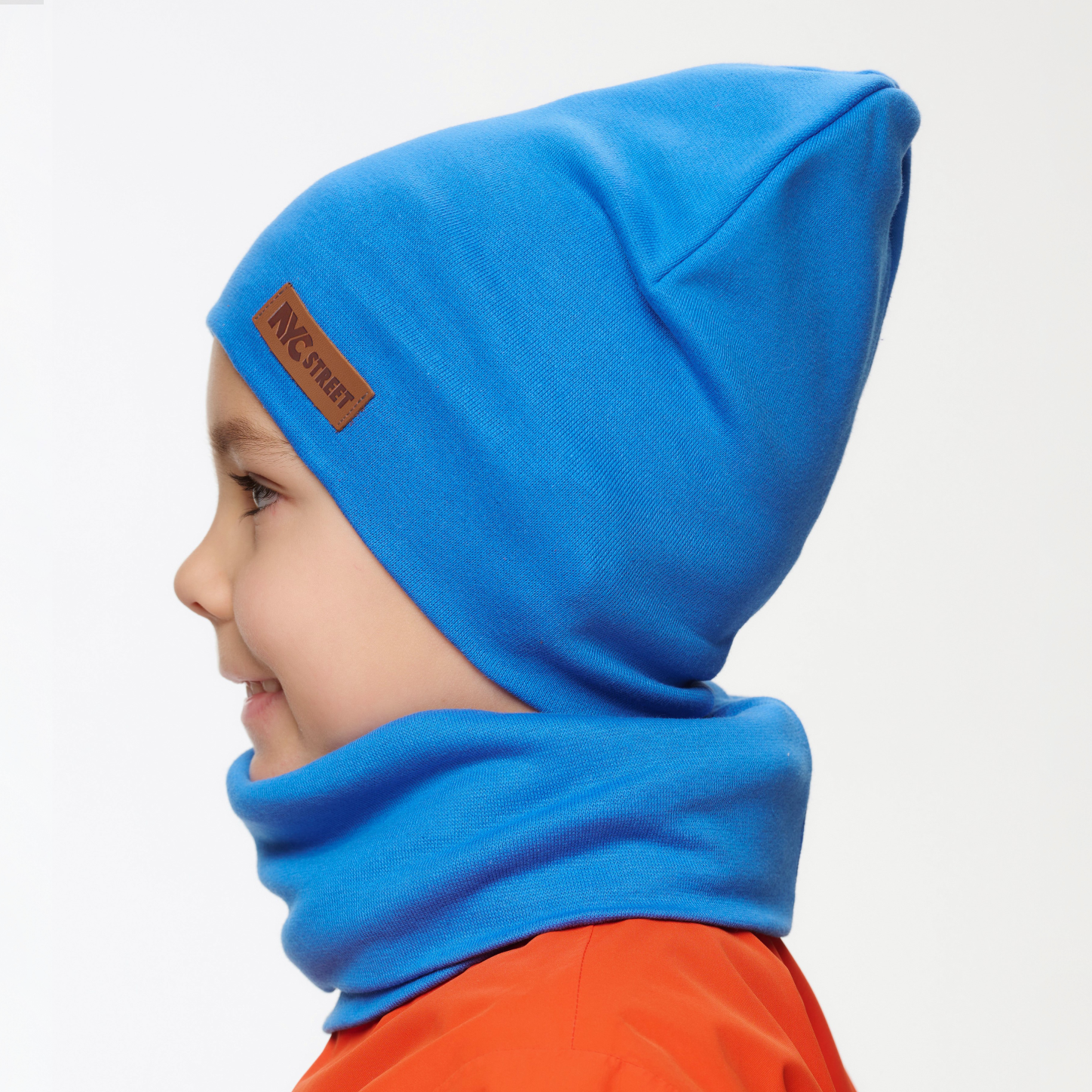 Шапка и снуд KUBRIO NYC-H-37-plain-Lblue - фото 6
