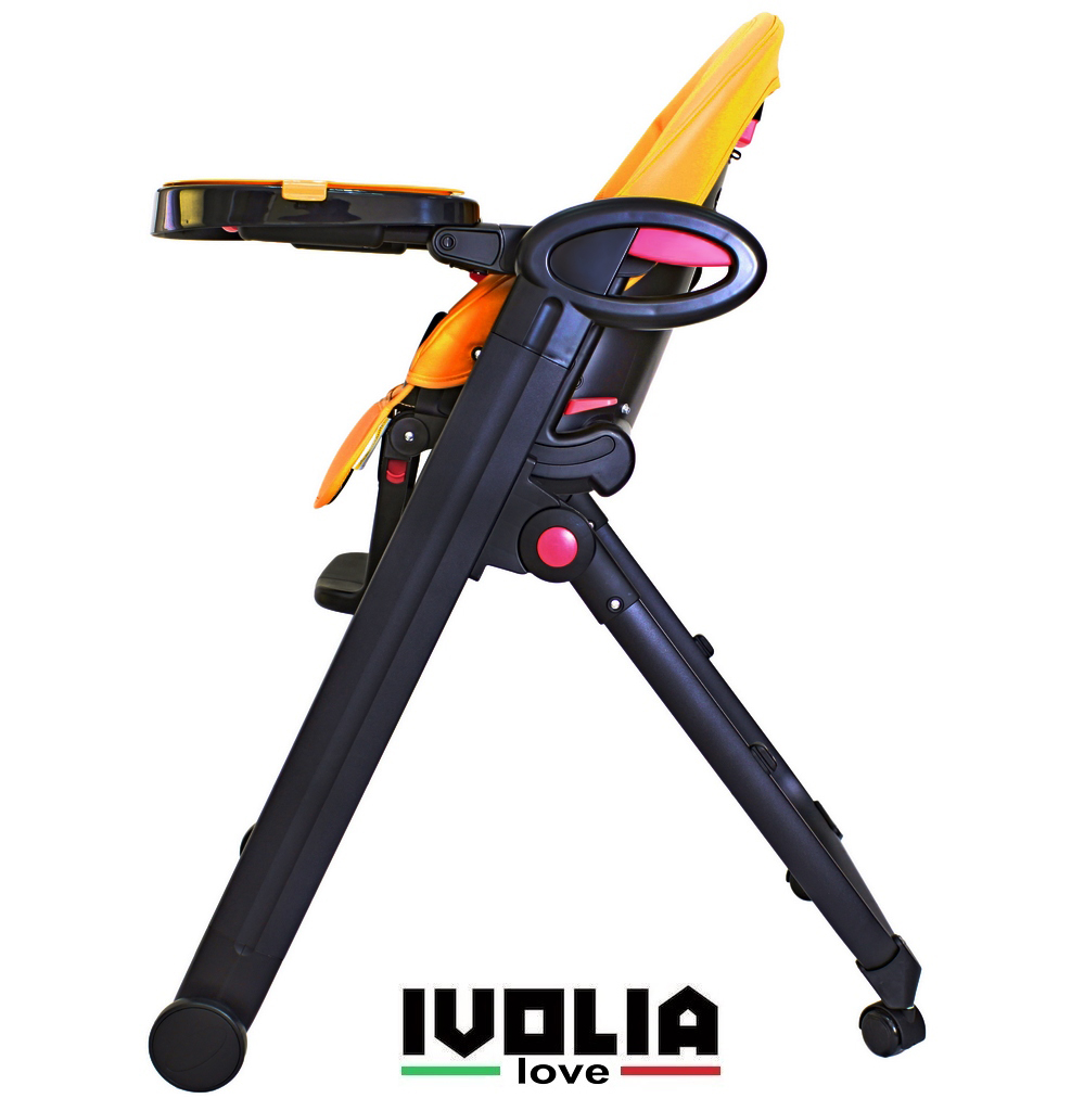 Стульчик для кормления Ivolia LOVE 02 4 колеса orange трансформер - фото 3