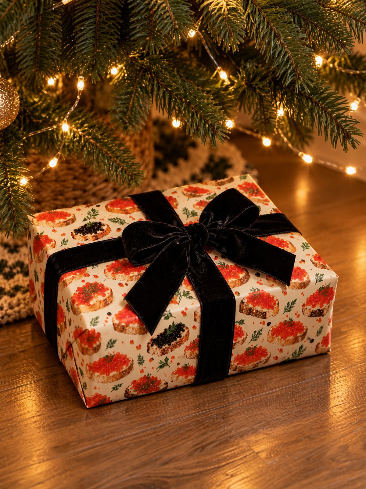 Новогодняя бумага в рулоне Gift Mania для упаковки подарков Икра - фото 6