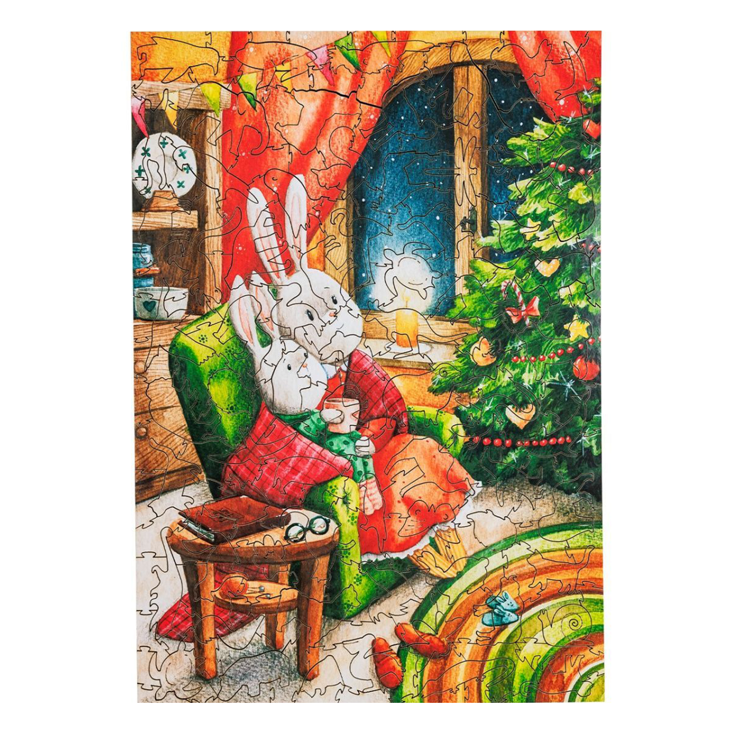 Пазл 1TOY Новогодняя елка деревянный - фото 2