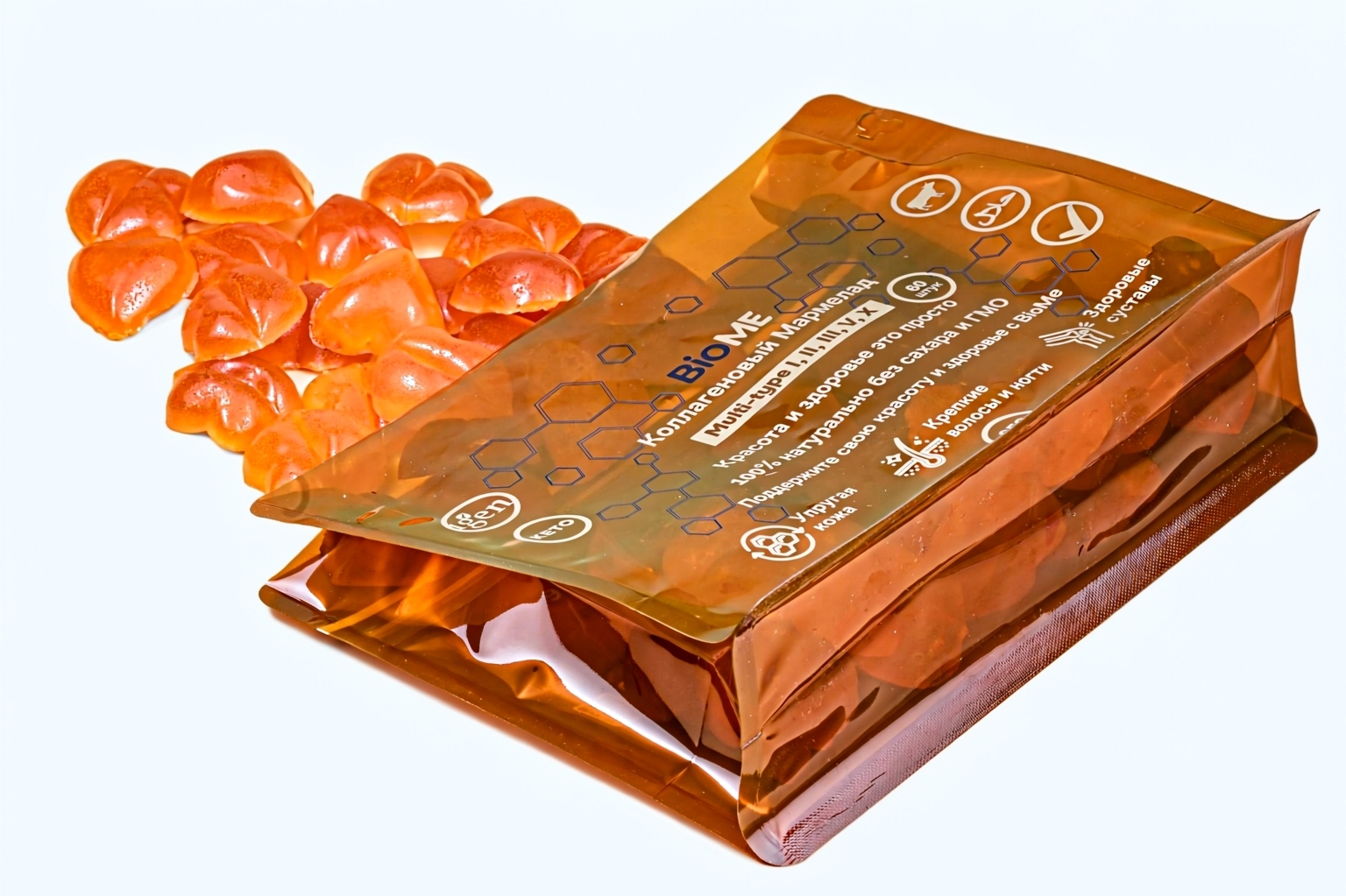 Коллагеновый мармелад BioME Collagen с маркировкой эджайл ливин вкус дыни - фото 7