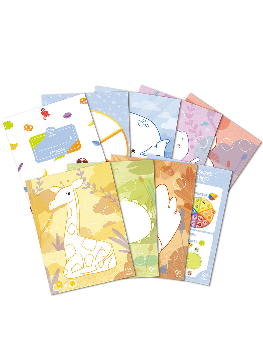 Раскраска Hape Малыш-умняша с восковыми мелками 6 цветов - фото 4