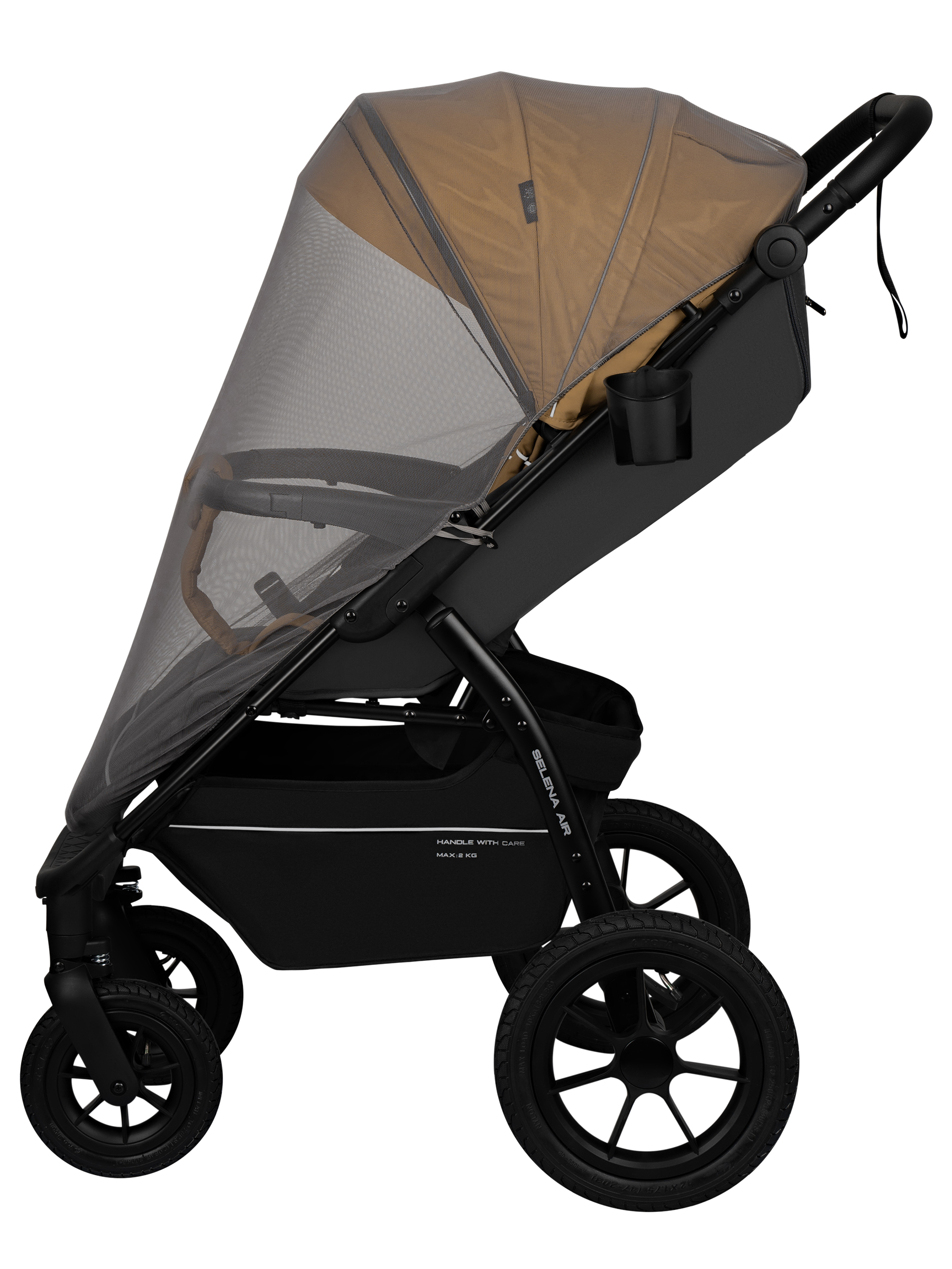Коляска прогулочная JOVOLA Selena Air new бежевый-серый - фото 12