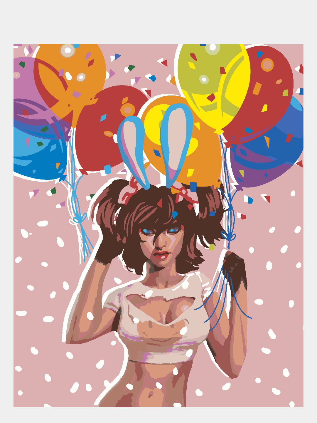 Картина по номерам Selfica Праздничный кролик - фото 1