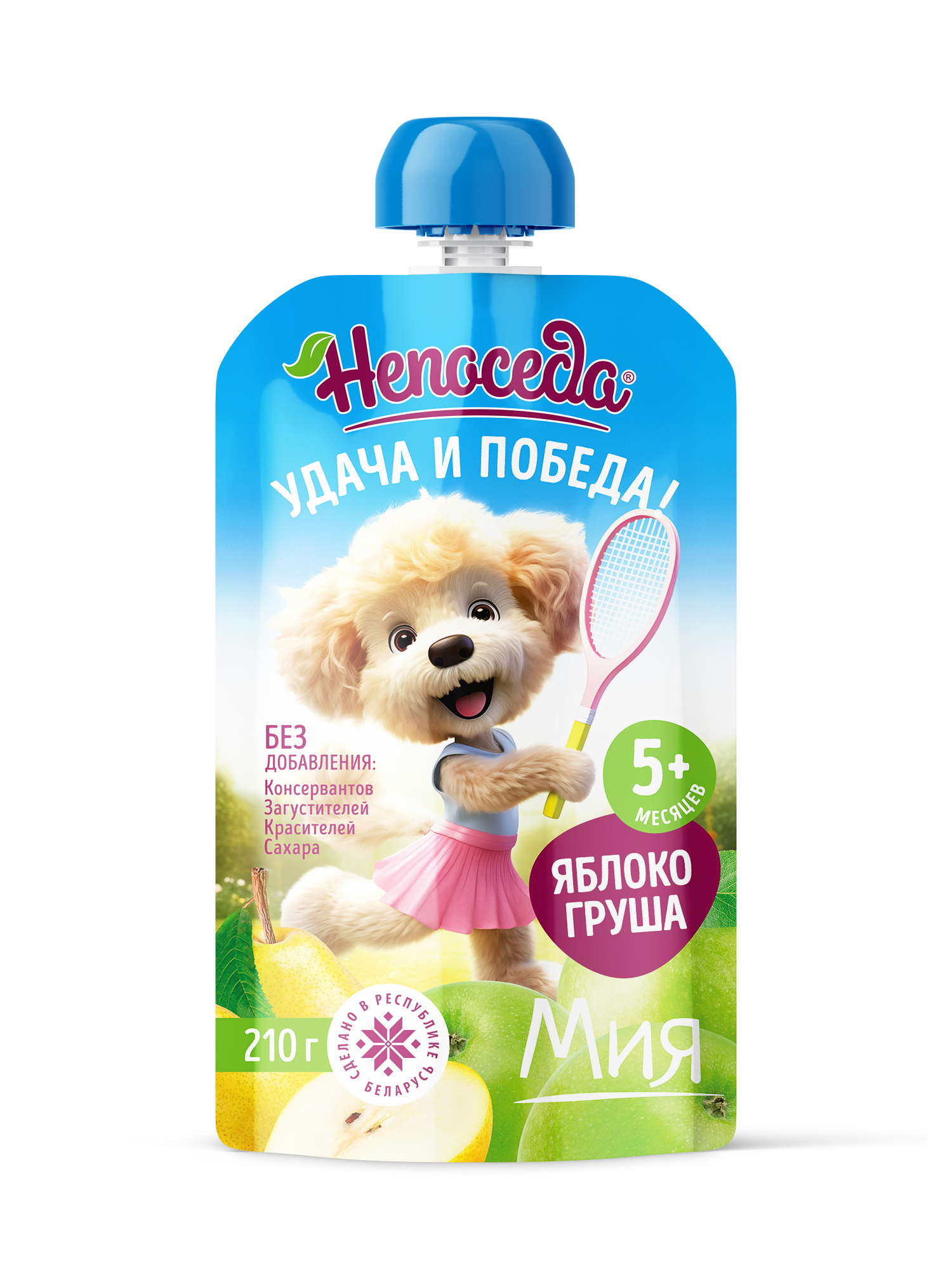 Пюре Непоседа Яблоко-Груша с 5 мес 210 г - фото 1