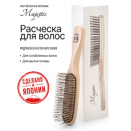 Массажная расческа Majestic бежевый