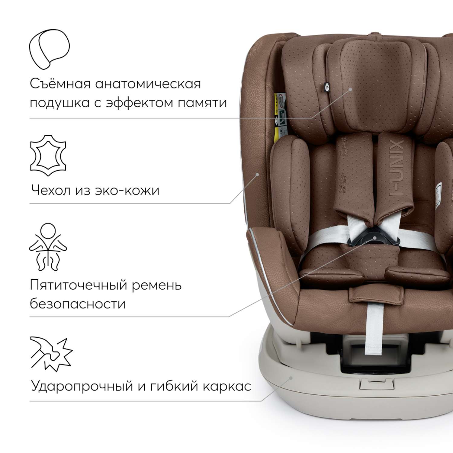 Автокресло Happy Baby I-Unix Isofix 0+/1/2/3 (0-36 кг) - фото 7