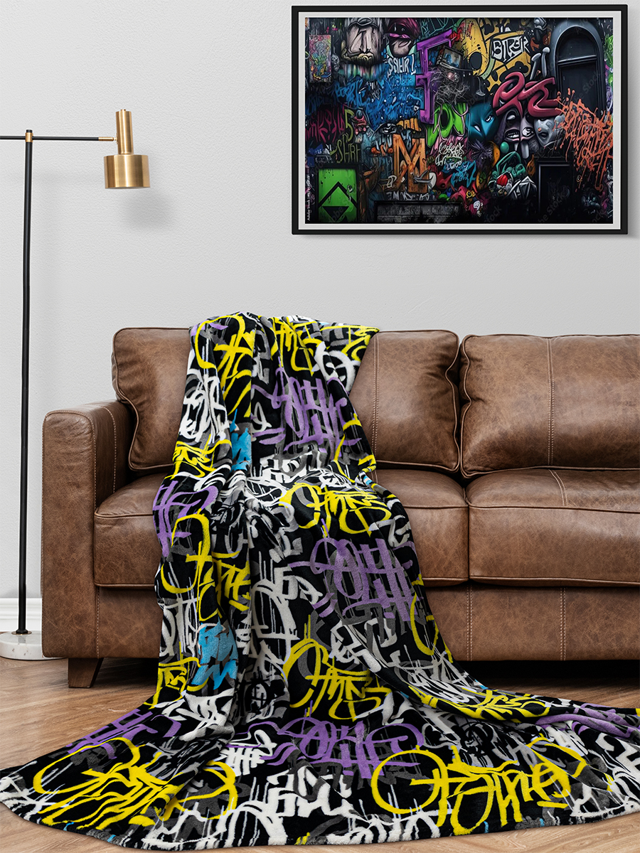 Покрывало BRAVO Граффити 150 x 200 см велсофт - фото 8
