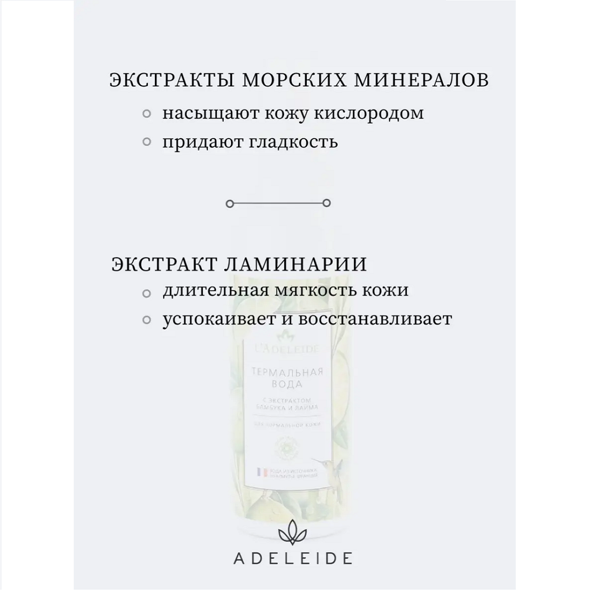 Термальная вода LAdeleide Морские минералы и ламинария 100 мл - фото 2