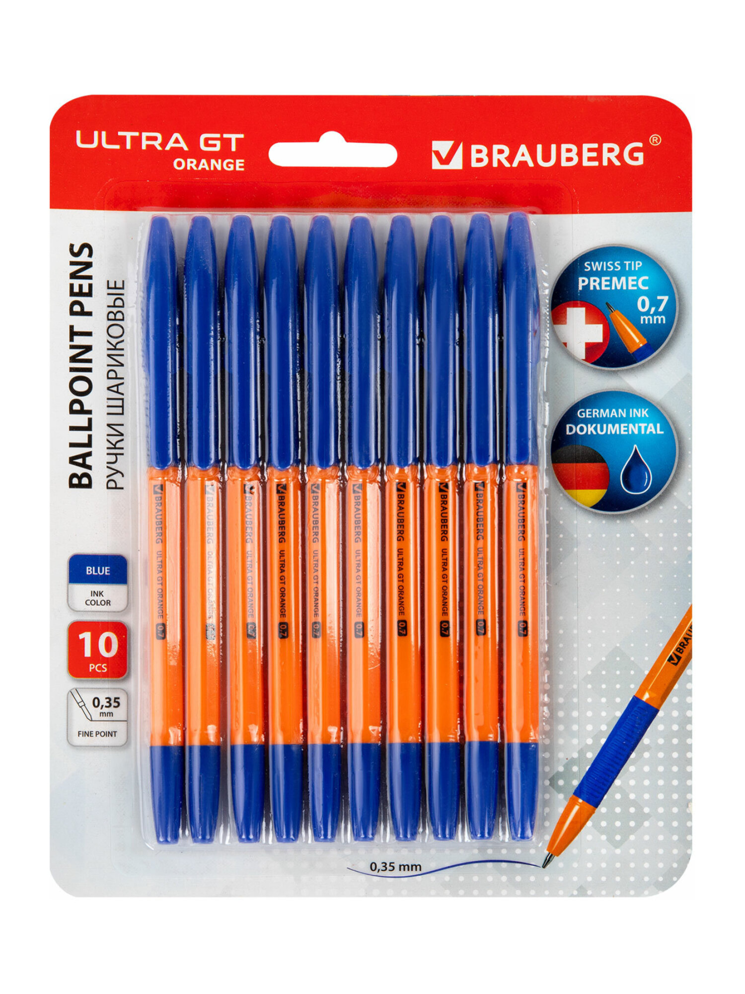 Ручка шариковая Brauberg 10 шт. - фото 6