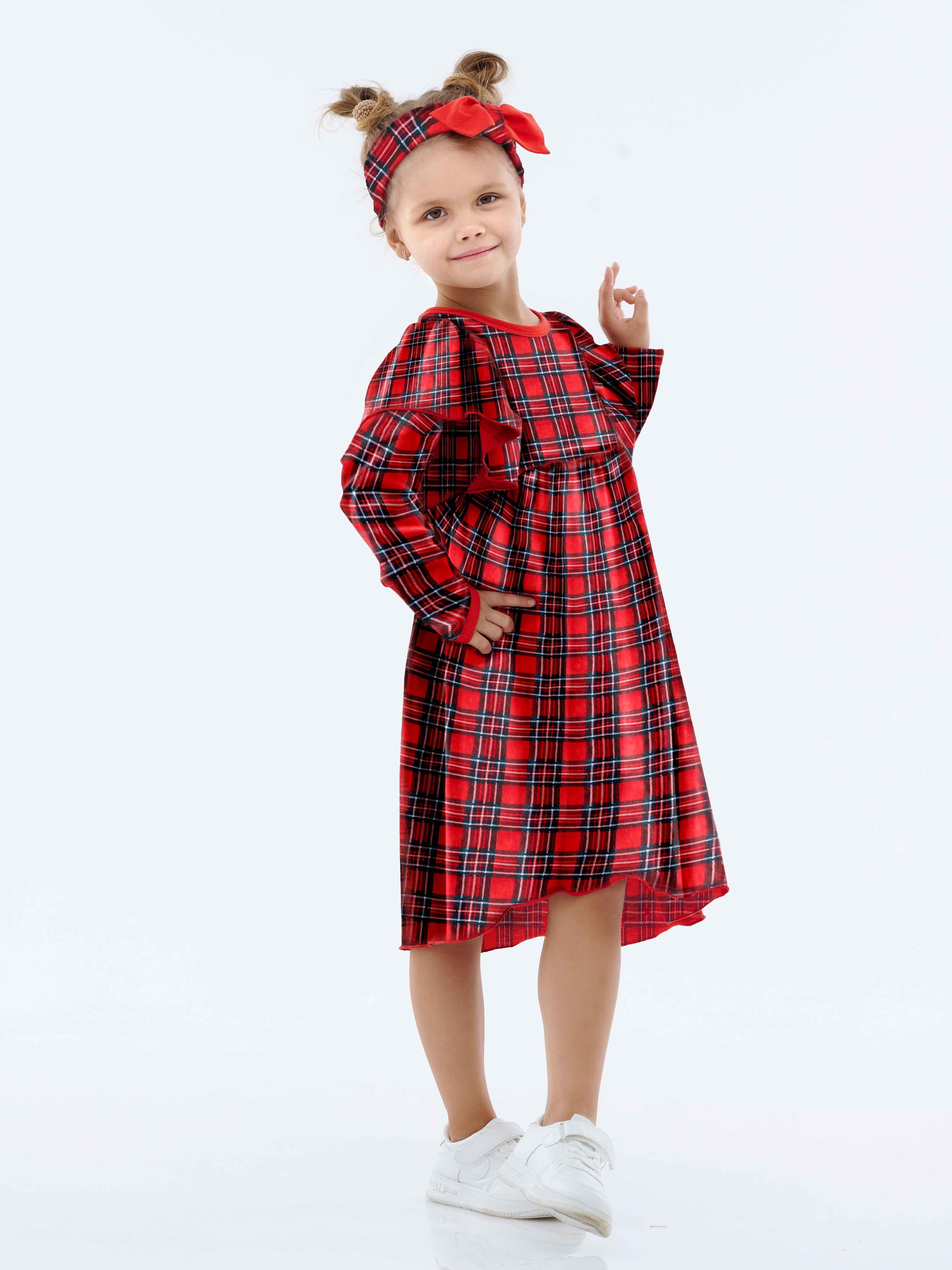 Платье КрутышОк Т-073 красный, синий - фото 1