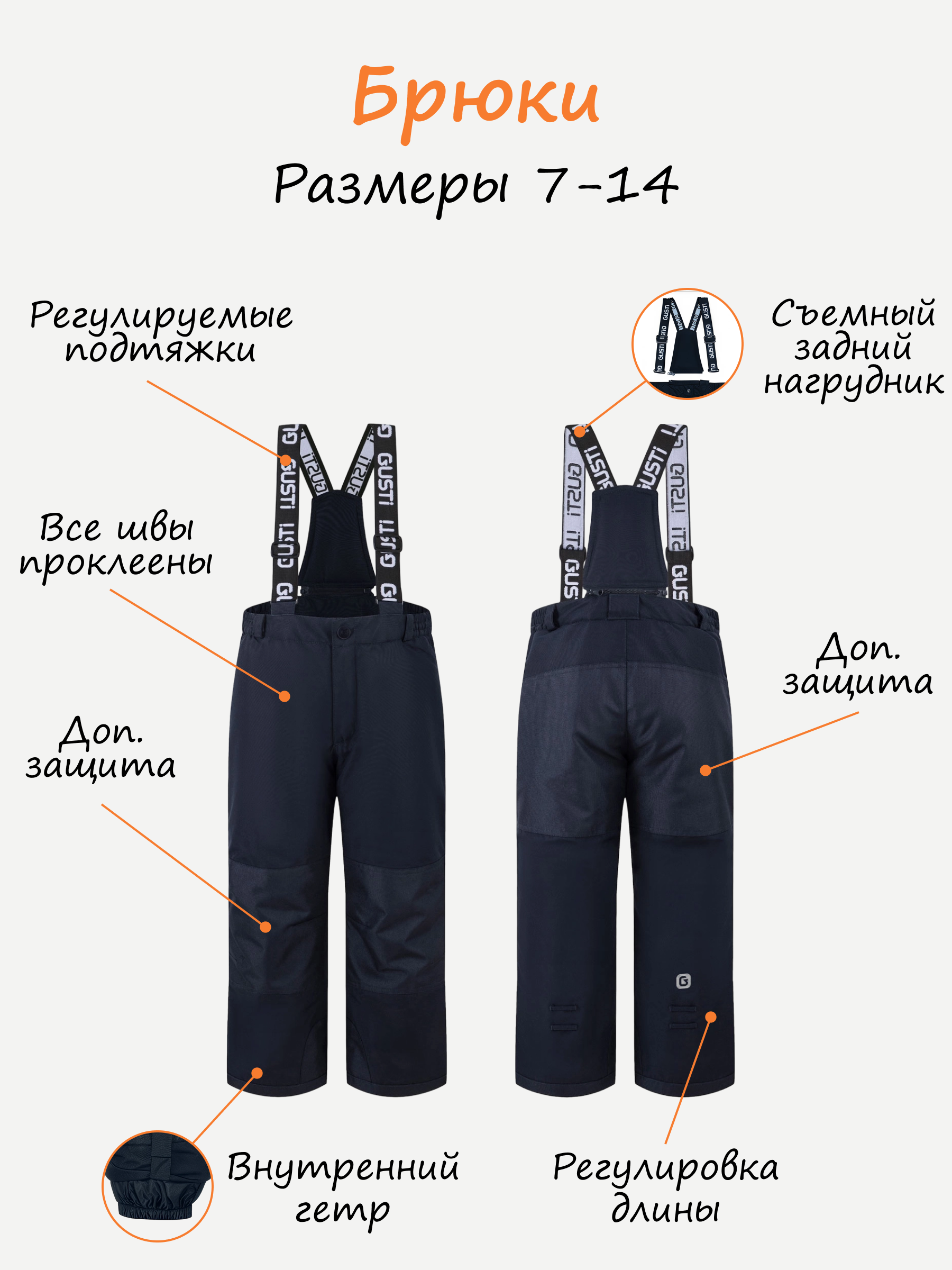 Полукомбинезон GUSTI GW4UP292-NAVY - фото 5