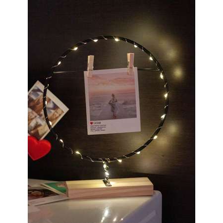 Фоторамка металлическая iLikeGift Circle loft с подсветкой