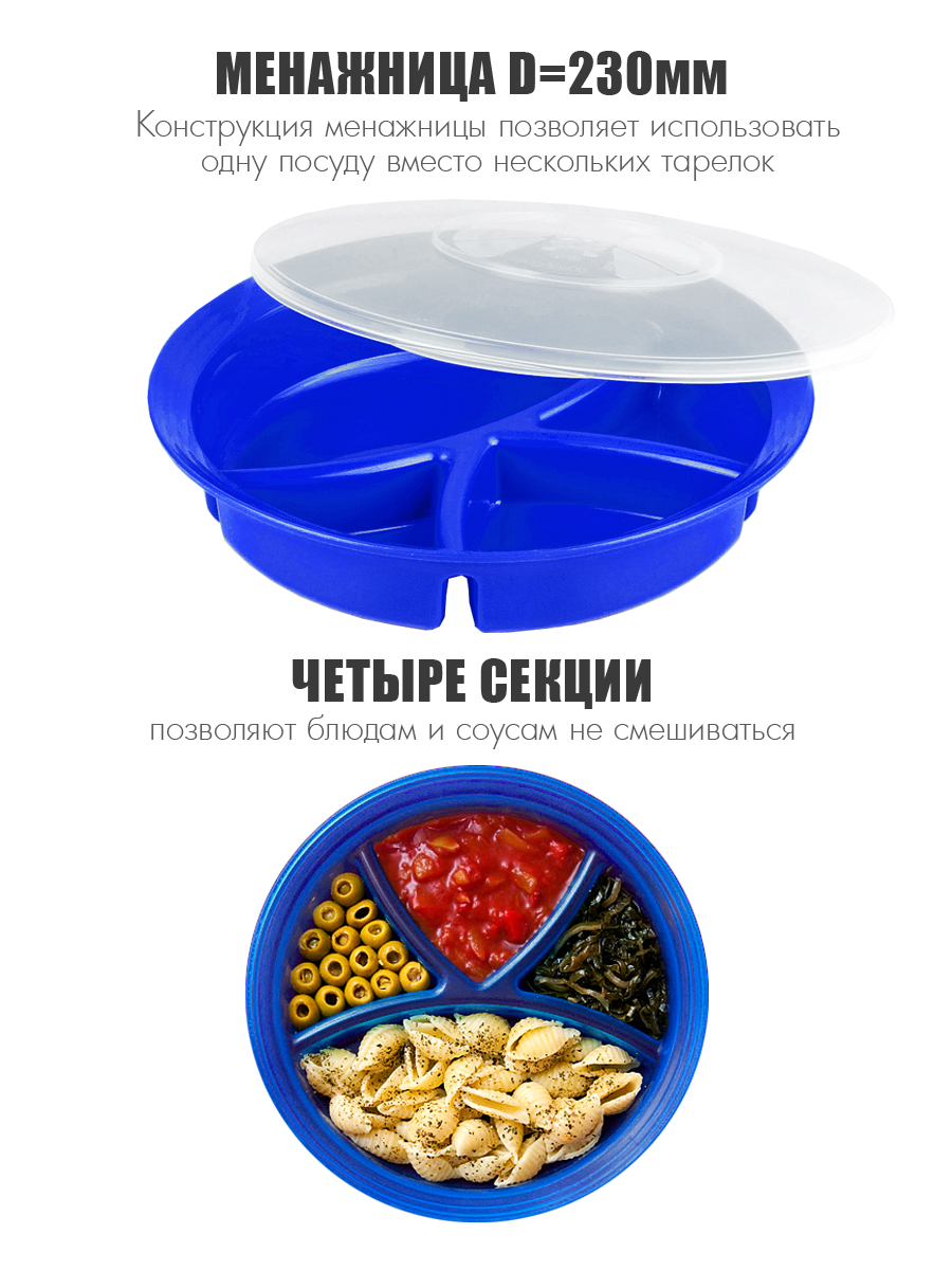 Набор посуды Solaris на 1 персону «Вахтовый метод» синий - фото 2