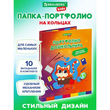 Папка для портфолио Brauberg дошкольника А4 на кольцах
