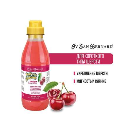 Шампунь для кошек и собак Iv San Bernard Fruit of the Groomer Black Cherry для короткой шерсти с протеинами шелка 500мл