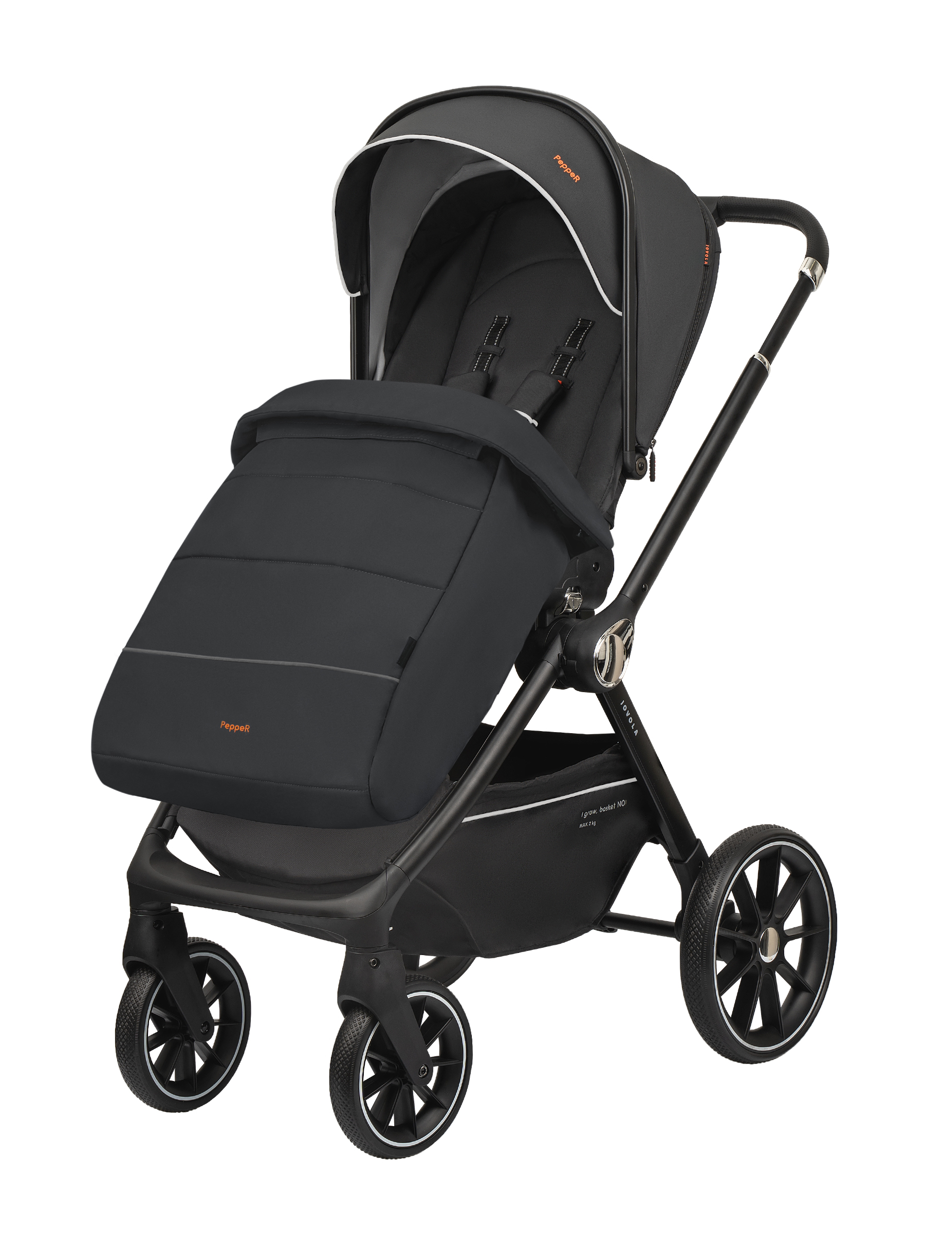 Коляска прогулочная JOVOLA Pepper черный - фото 12