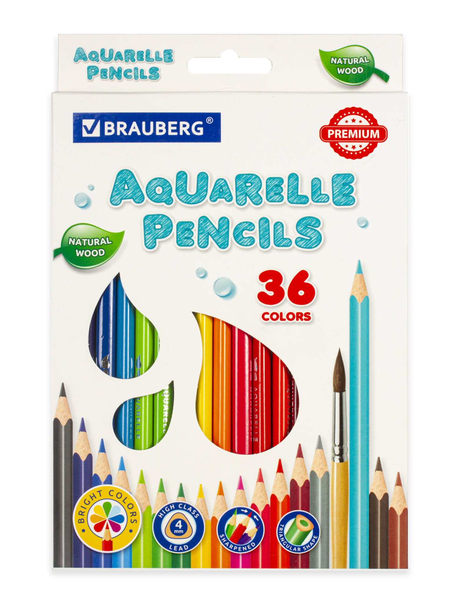 Карандаши акварельные Brauberg 36 шт. - фото 9