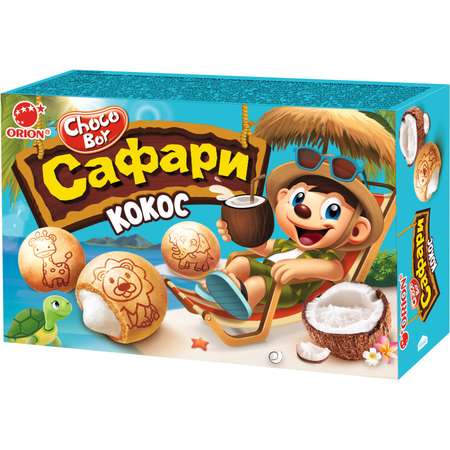 Печенье Choco-Boy Safari с глазурью кокос 39г