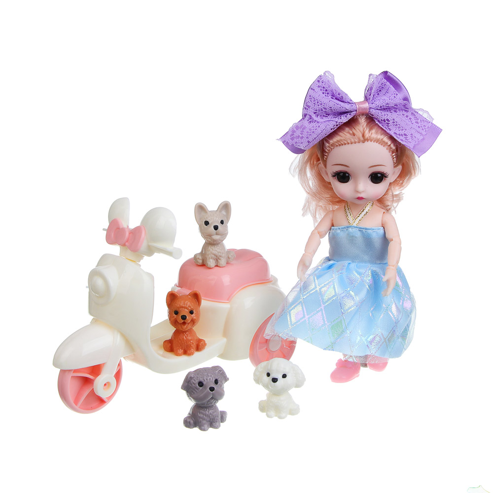 Кукла мини Игроленд с аксессуарами и питомцами высота 15 см 436-157 - фото 6