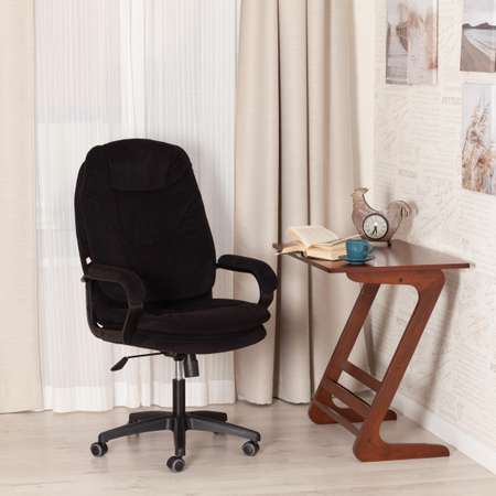 Компьютерное кресло TETCHAIR Комфорт Лт флок черный