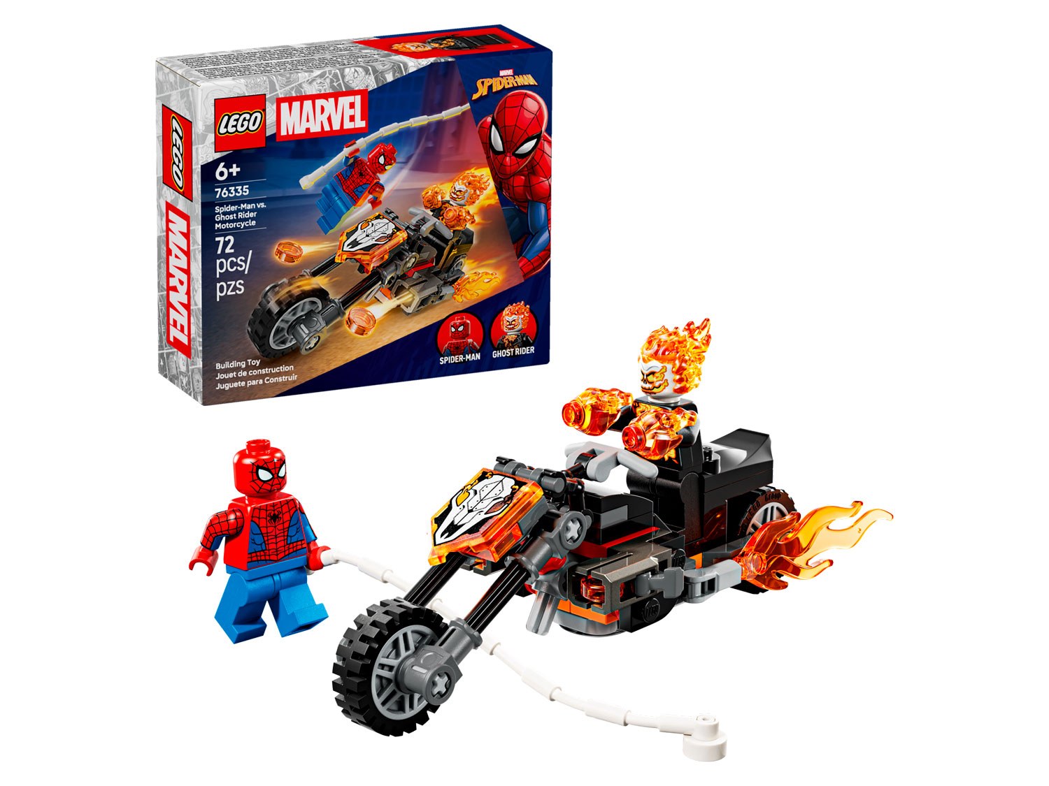 Конструктор LEGO Marvel Super Heroes Мотоцикл Человека-паука 72 дет. - фото 1