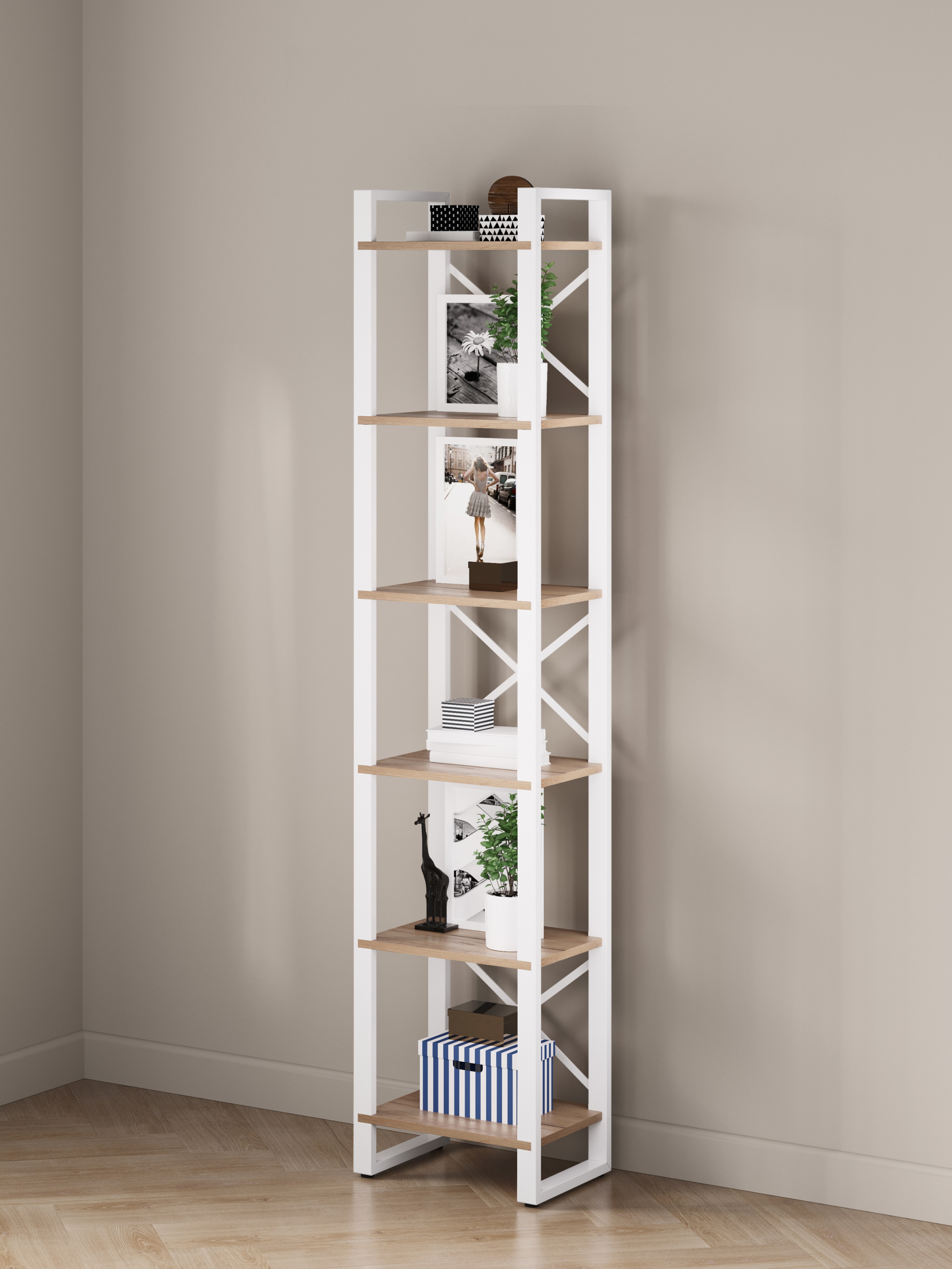 Изображение товара Стеллаж Leset Стилвуд 116 Белый/Дуб крафт золотой