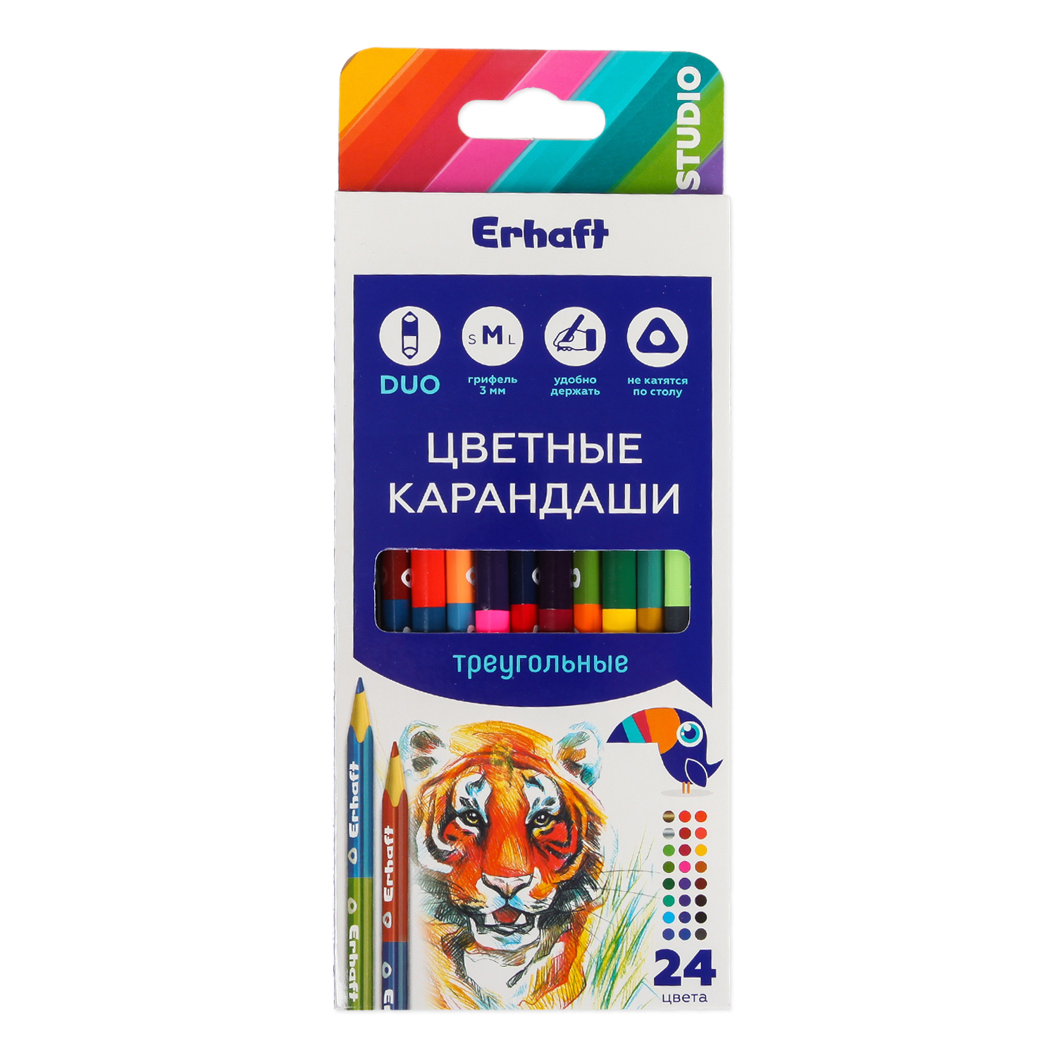 Карандаши цветные Erhaft 12 шт. - фото 1