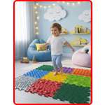 Детский развивающий коврик пазл SPORTO.ONE, Яркий день 9 модулей - для игр и активного отдыха