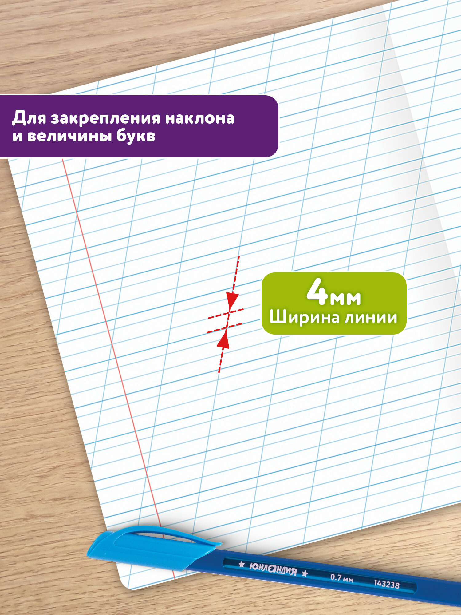 Тетрадь Юнландия косая линейка 12 лист. 10 шт. - фото 2