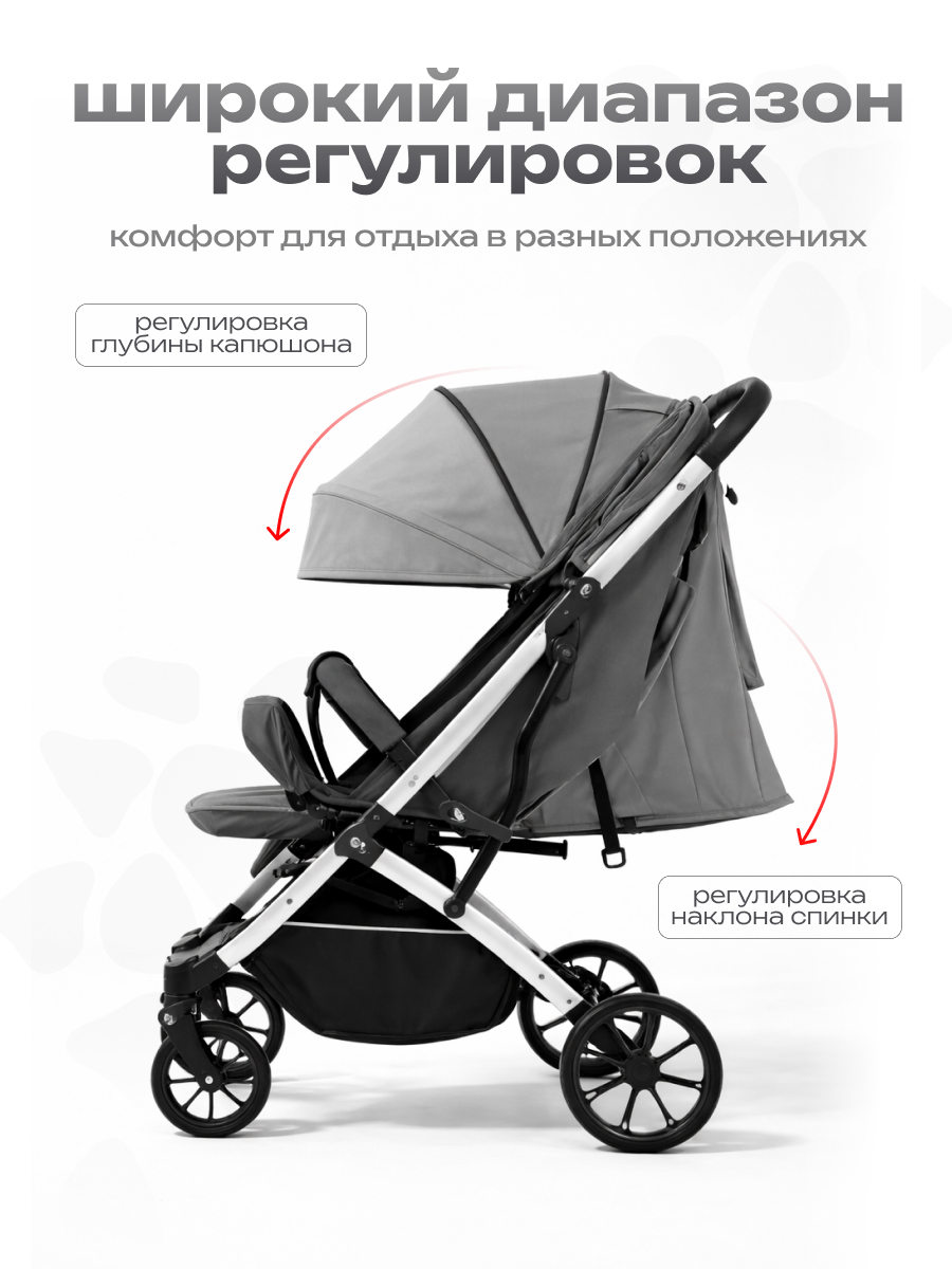 Коляска прогулочная CINLANKIDS серый - фото 6