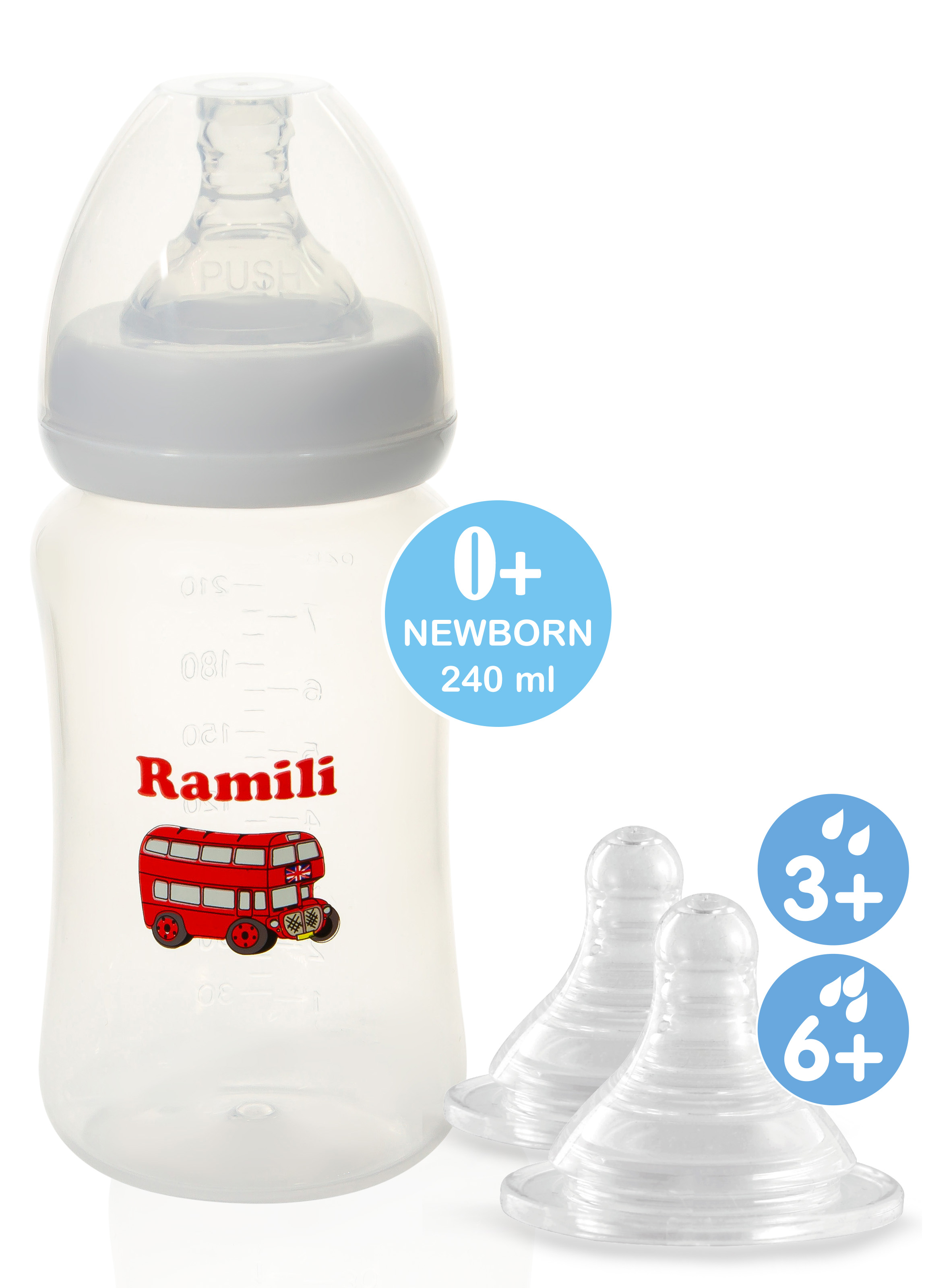 Бутылочка Ramili Anti-Colic 240 мл 4 шт. - фото 1