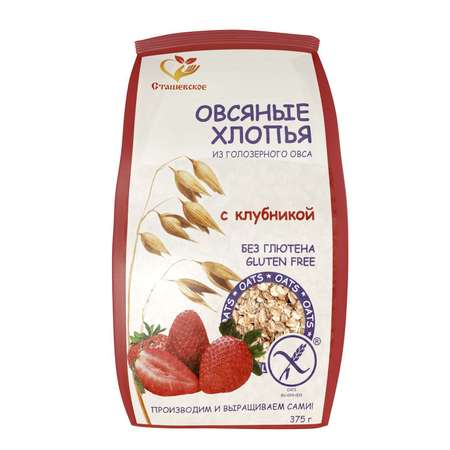Хлопья овсяные Сташевское без глютена клубника 375г