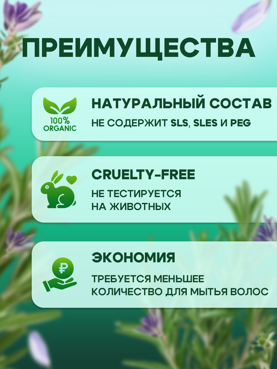 Шампунь GREENAURUM Розмарин 60 мл - фото 2