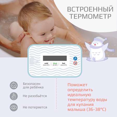 Ванночка для купания KidWick Шатл с термометром фиолетовый