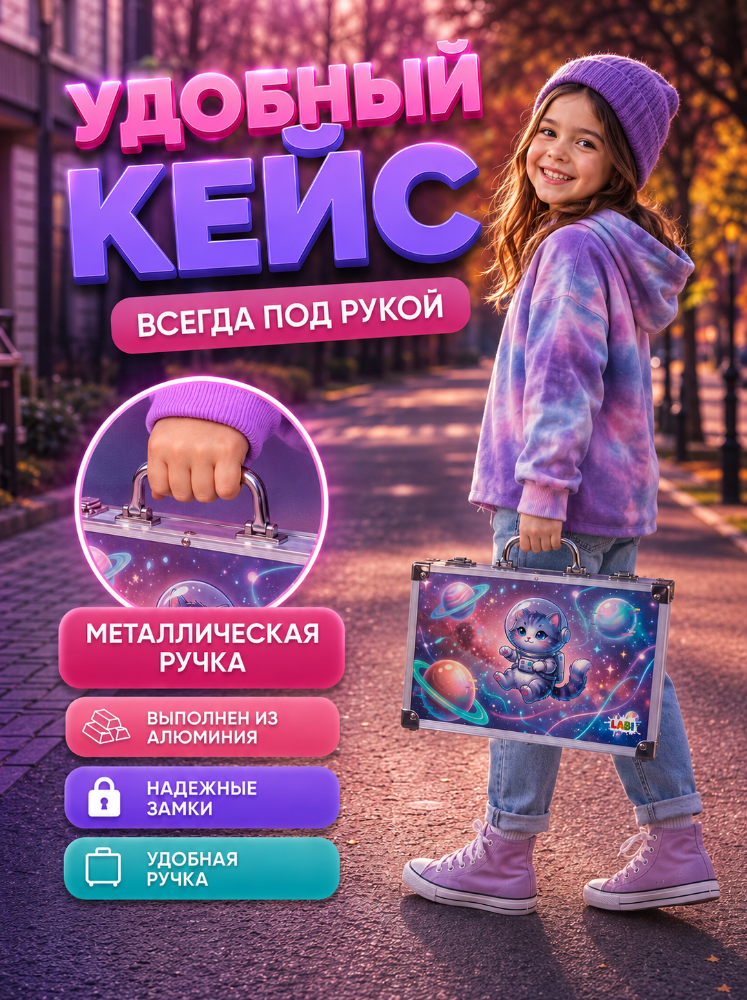 Набор для рисования LABI Космо кот 147 шт. - фото 5