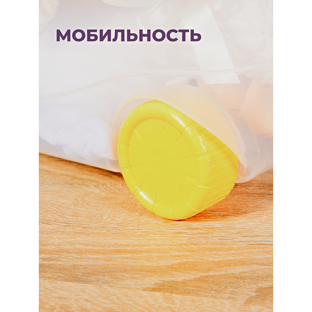 Ящик для игрушек Пластишка на колесах 58х39х33.5 см прозрачный