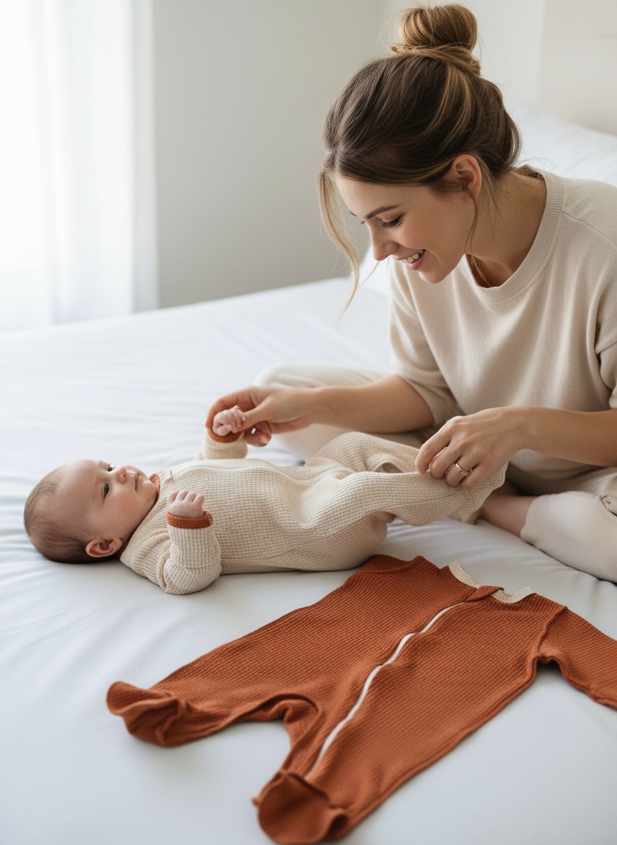 Комбинезон 2 шт Bunnyphant Т-169-2/терракотовый-кремовый - фото 2