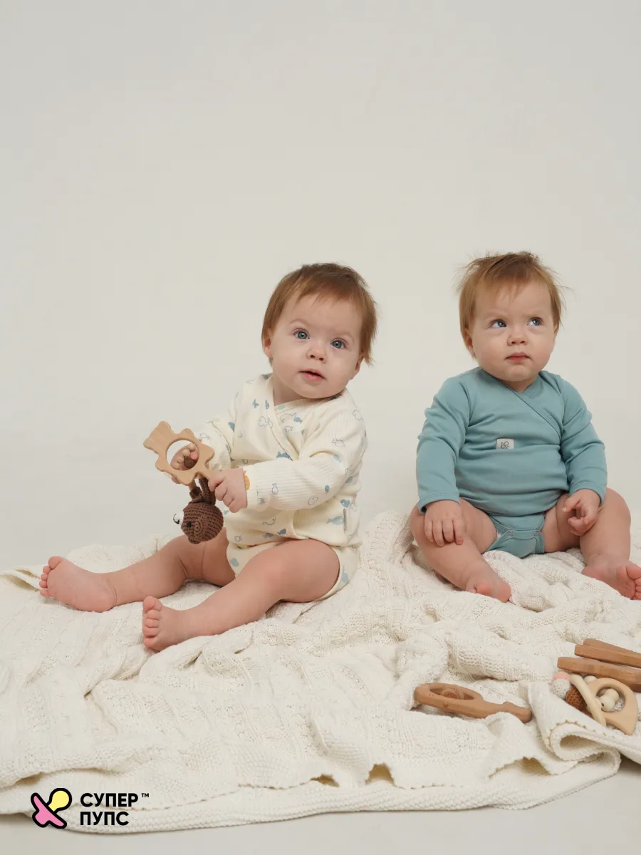 Боди 3 шт Супер Пупс нбр/3пр/бд/зап/голубыерыбки - фото 26