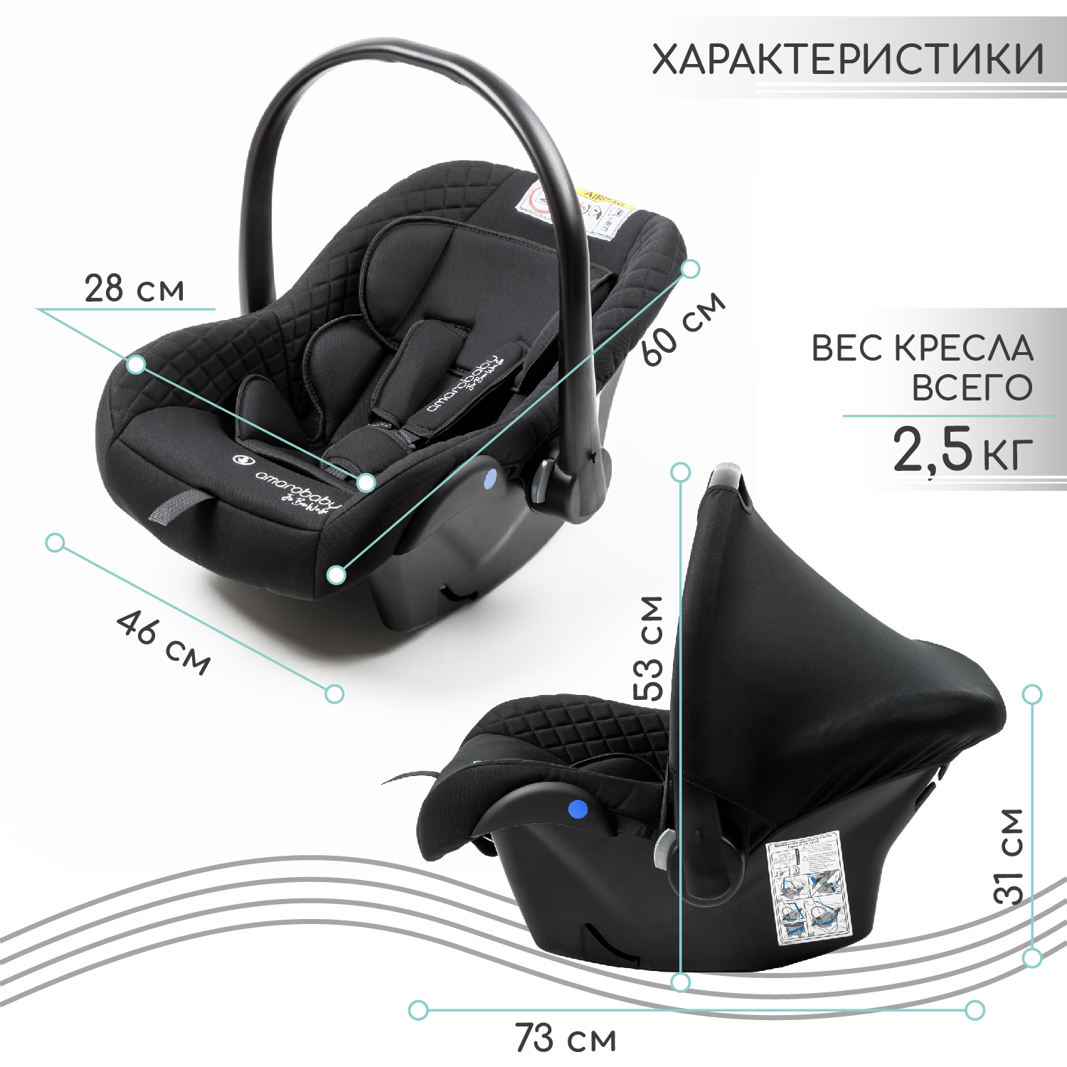 Автокресло Amarobaby Baby comfort 0 (0 -13 кг) - фото 14