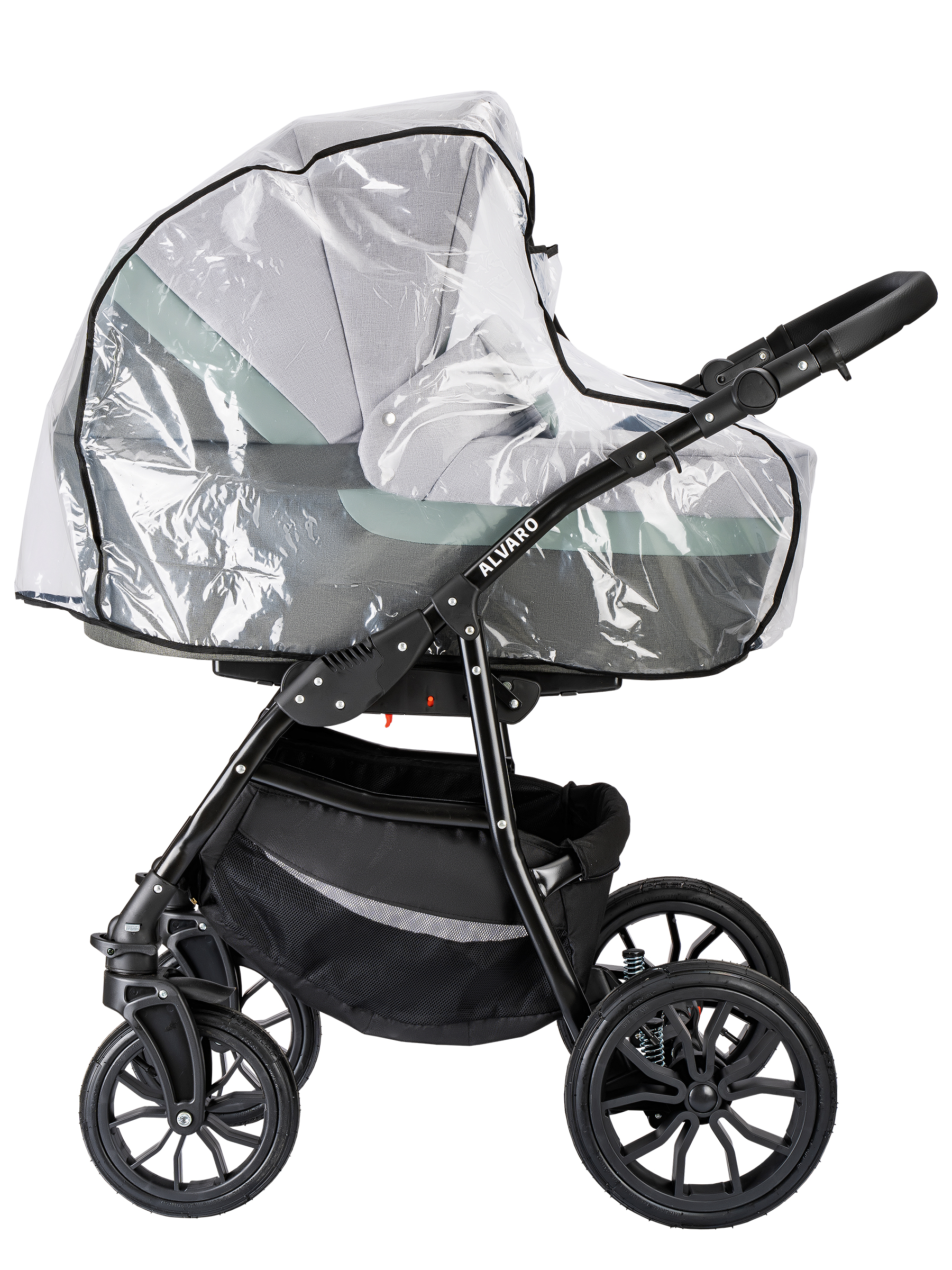 Коляска 3в1 alis Alvaro F 10 серый-шалфей - фото 14